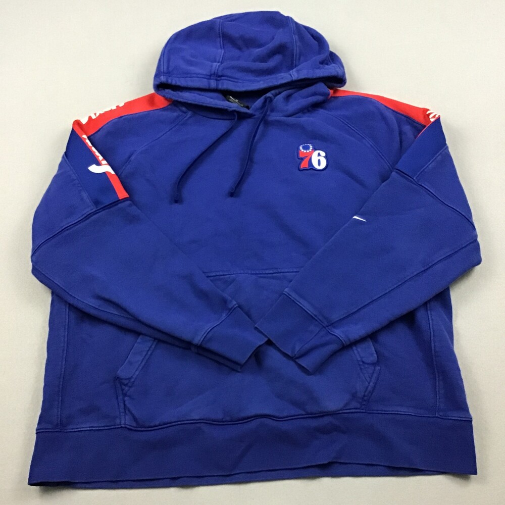 Philadelphia 76ers Hoodie Men Extra Large Blue Nike Sweatshirt Heavyweight XL